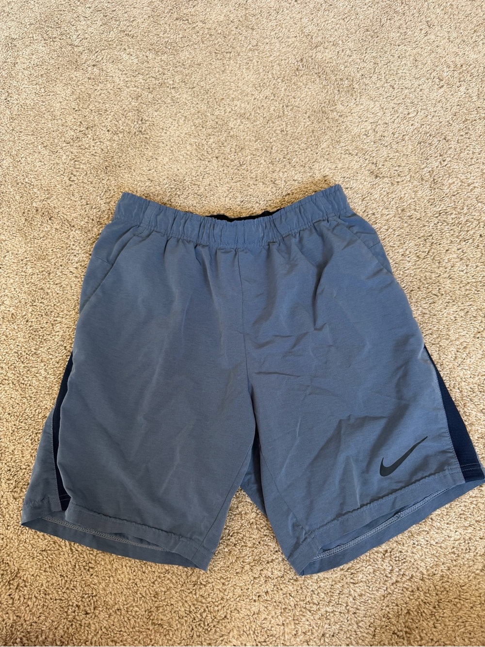 Nike Men's Slate Blue Athletic Shorts with Navy Accents